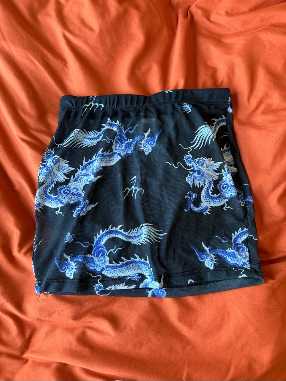 Iheartraves Black Dragon Print Mini Skirt